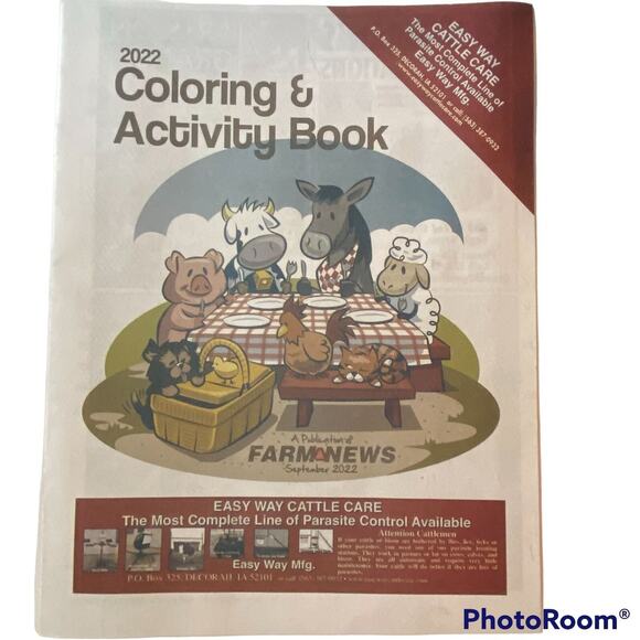 Coloring Activity Book Sponsored by Farm News Advertising Craft Hobby Ephemera - Picture 1 of 7